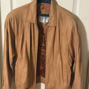 Mens soft leather jacket size 40, light brown.